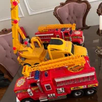 ماشین اتش نشانی و چرثقیل