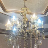 لوستر برنجی چهار شاخه دوبل...هشت شعله