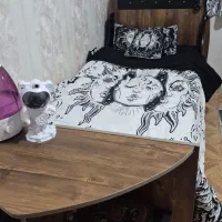 تخت خواب چوبی MDF +تشک در حد نو