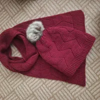 کلاه و شال گردن زرشکی ۲ مدل