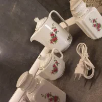 پک ۳ تایی چایی دون قوری چینی کوچک و کتری چینی برقی