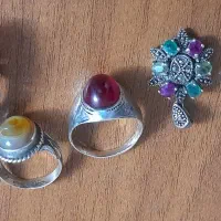 انگشترنقره و آویز زنانه