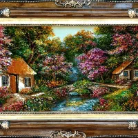 منظره و گل و آیه دستبافت|تابلو فرش|ارومیه, |دیوار