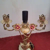 آینه شمعدان‌ برنجی‌ با سنگ‌مر مر