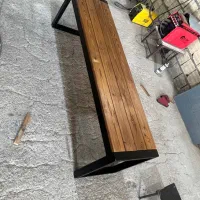 نیمکت چوب و فلز