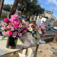 سبد گل مصنوعی و گل طبیعی گلفروشی رز پایه عزاداری|گل مصنوعی|بیرجند, |دیوار