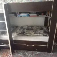 تخت دو طبقه نوجوان کاملا سالم همراه با کتابخانه|تخت و سرویس خواب|تهران, جمال‌زاده|دیوار
