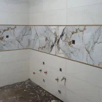 کاشی کاری و سیمان کاری سرویس حمام دستشویی