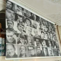 پرده رنگی منظره و سیاه سفید از بازیگران