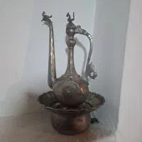 افتابه لگن مسی قدیمی عتیقه