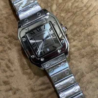 ساعت کارتیر مردانه قاب نقره ای