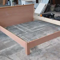 تختخواب دونفره مینیمال روکش چوب راش|تخت و سرویس خواب|زنجان, |دیوار