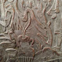 دیوارکوب مسی قدیمی امضادار دست ساز