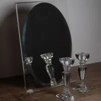 آیینه و شمعدان بوهمیا اصل چک نو