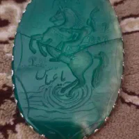 گردنی عقیق بزرگ و انگشتر