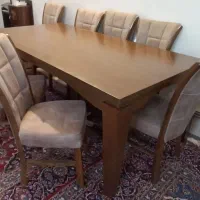 میز وصندلی هشت نفره نو رنگ و طرح زیبا استثنایی