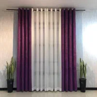 پرده مخمل شانل پانچ شده با هم رنگ|پرده، رانر، رومیزی|شادگان, |دیوار