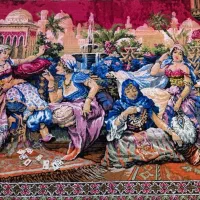 تابلو فرش ابریشم دست بافت عطیقه بدون مشابه