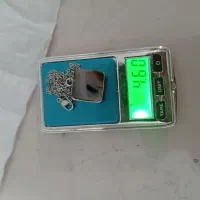 گردنی عقیق زنجیر وقاب کار استیل رنگ ثابت