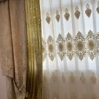 پرده سالن دو تیکه همراه کتیبه|پرده، رانر، رومیزی|قم, سراجه|دیوار