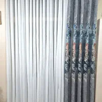 پرده حریر با زیر پرده و والان مخمل