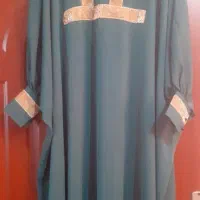 مانتو عبایی سبز زنگ