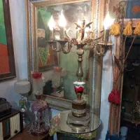 لوستر رومیزی برنزیه عتیقه سنگین وزن