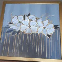 تابلوی رزینی طرح گل ابعاد  43×43