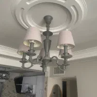 دو عدد لوستر ۵ شعله و یک اباژور بسیار تمیز