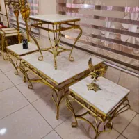 ست کامل جلومبلی و عسلی فرفوژه استیل فلزی گلمیز