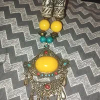 گردنبند قدیمی لول مهر استخوان سنگ شرف الشمس