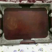 سینی چوبی نقره کاری شده