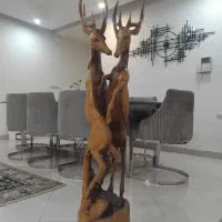 مجسمه تندیس چوبی چوب گوزن آهو اهو ۱۲۵ سانت یک تکه