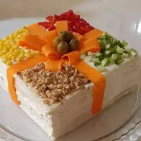 سالادالویه و ماکارانی ،پیراشکی وکیک تولد و کیک مرغ