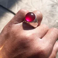 انگشتر یاقوت فوق کهنه تراش دار بدون لنگه بی رقیب