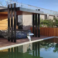 اجرای الاچیق روف گاردن فضاسازی کلبه سویسی