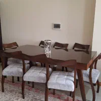 مبلمان راحتی و چوب ۷نفره با غذاخوری ۸نفره در حد نو|مبلمان خانگی و میز عسلی|تهران, سازمان برنامه جنوبی|دیوار