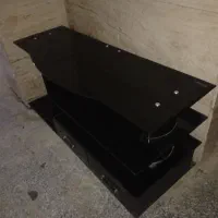 میز تلویزیون شیشه ای gold stand
