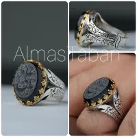 زیباترین انگشتر نقره طرح شمشیر ذوالفقار و حک دستی