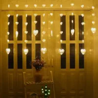 ریسه پرده ای قلبی|ریسه و چراغ تزئینی|قزوین, |دیوار