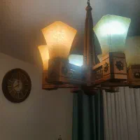 لوستر۶شعله چوبی بسیارشکیل وزیبا|لوستر و چراغ آویز|تهران, شمیران‌نو|دیوار
