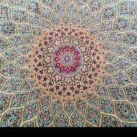 فرش نایینی رنگ زمینه فیروزه ای طرح گنبد|فرش|اصفهان, برزان|دیوار