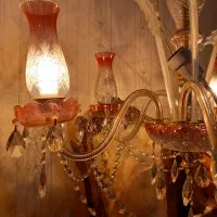 لوستر کریستالی الماسی صورتی|لوستر و چراغ آویز|سمنان, |دیوار