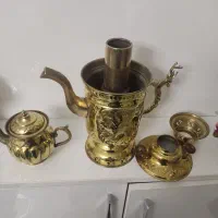 سماور زغالی شکاری همراه باقوری انتیک|کلکسیون اشیاء عتیقه|تهران, دربند|دیوار