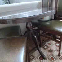 نهار خوری ۴ نفره چوب|میز و صندلی غذاخوری|مشهد, جاهد شهر|دیوار