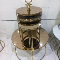 جلومبلی عسلی طلایی فلزی فورتیک|مبلمان خانگی و میز عسلی|کرمان, |دیوار