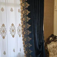 پرده مخمل سرمه ای