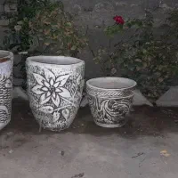 3تاگلدان سفالی وسنگی