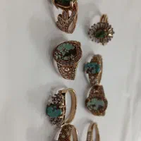 انگشتر سنگ اصل شجر و فیروزه همه باهم ۳ تومن