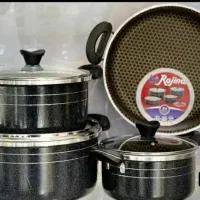 سرویس قابلمه تابه ۷ پارچه لب چدن ۵لایه گرانیت بزرگ